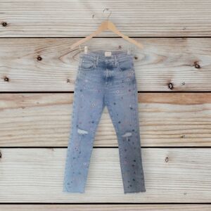 AO.LA Alice + Olivia Amazing High Rise Grommet Distressed Jeans